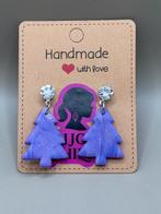Polymeerklei oorbellen Kerstbomen Paars, Sieraden, Tassen en Uiterlijk, Oorbellen, Overige materialen, Hangers, Paars, Ophalen of Verzenden