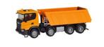 Scania CG 17 8x4 Baukipper, oranje, Hobby en Vrije tijd, Modelauto's | 1:87, Nieuw, Ophalen of Verzenden, Bus of Vrachtwagen, Herpa