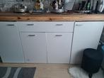 Witte Kast met Houten Blad, Antiek en Kunst, Ophalen of Verzenden