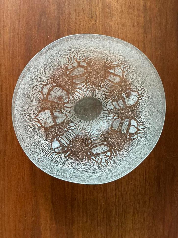 Kristalunie Maastricht Rozendaal schaal Manuvaria glas, Antiek en Kunst, Antiek | Glas en Kristal, Ophalen of Verzenden