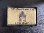 Zeldzame 414 Tankbataljon 'Devils' Patch, Ophalen, Landmacht, Nederland, Embleem of Badge