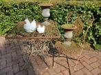 Bistroset ,brocante ijzeren tuinsetje, Ophalen, Overige materialen, 2 zitplaatsen