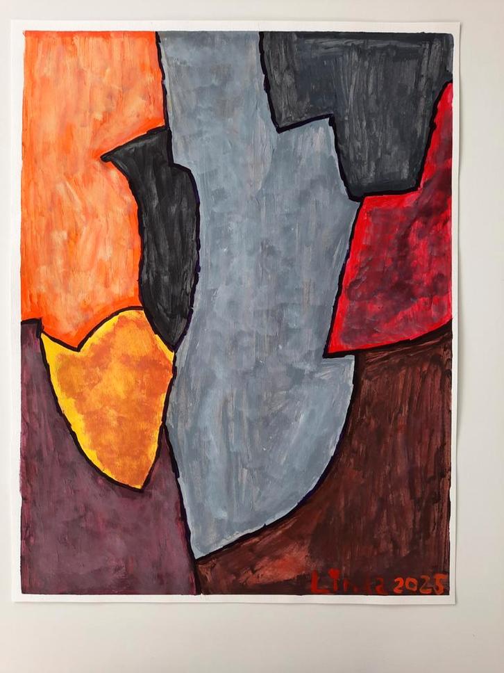 Abstract schilderij 25, Antiek en Kunst, Kunst | Schilderijen | Abstract, Ophalen of Verzenden