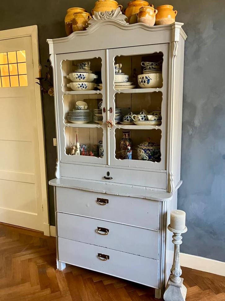 Mooie oude houten grenen Biedemeier buffetkast, Huis en Inrichting, Kasten | Buffetkasten, Gebruikt, 150 tot 200 cm, 100 tot 150 cm