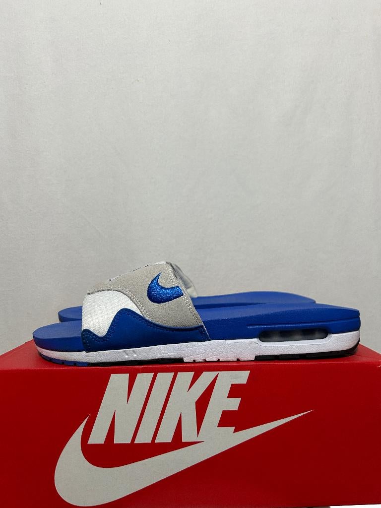 ALS NIEUW! Maat 46 - Nike Air Max 1 Slide Royal Blue