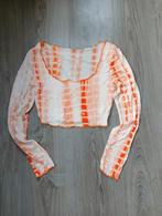 Korte top in soepele stof mt XS van Shein, Oranje, Ophalen of Verzenden, Zo goed als nieuw, Lange mouw