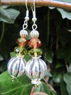 Oorbellen Glass Melon glas facet-meloen kralen verzilverd, Sieraden, Tassen en Uiterlijk, Oorbellen, Hangers, Nieuw, Groen, Zilver