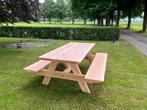 Stijlvolle Douglas Picknicktafels in Boomstamvorm, Ophalen of Verzenden, Nieuw, Rechthoekig, Hout