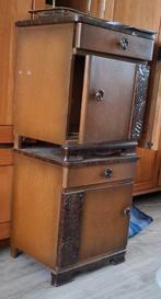 Twee vintage (nacht) kastjes - opknappers, Huis en Inrichting, Ophalen, Gebruikt