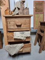 Stoer landelijk Ladekast, Ophalen, Teakhout, Nieuw, 50 tot 100 cm