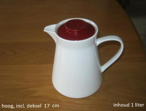 Melitta koffiepot + filter, pot porselein, deksel kunststof, Huis en Inrichting, Keuken | Servies, Overige typen, Effen, Porselein