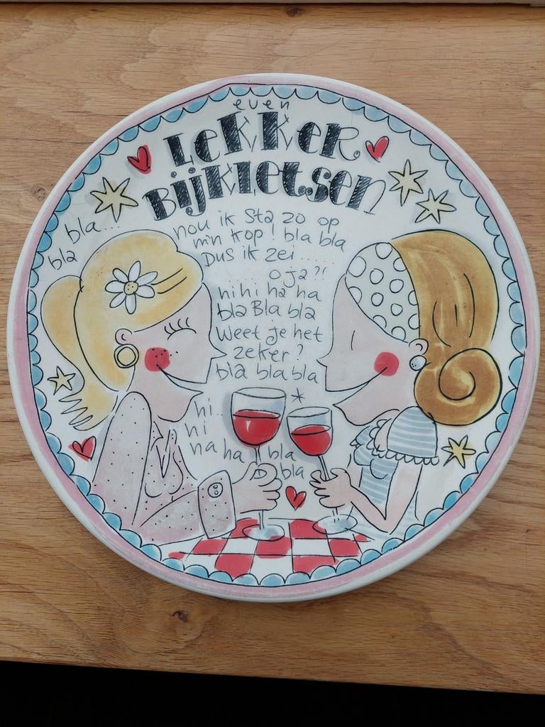 Blond Amsterdam bord. Lekker bijkletsen, Blond Amsterdam, Ophalen of Verzenden, Zo goed als nieuw, Bord(en)