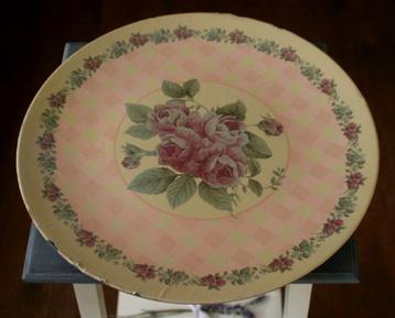 Brocante shabby chic rozenschaal - schaal - rozen - roos  beschikbaar voor biedingen