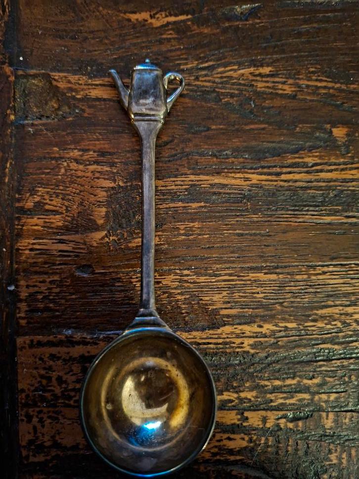 Vintage Lepel met Theepot Decoratie, Antiek en Kunst, Antiek | Bestek, Ophalen