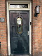 Mooie buitendeur met glas in lood, Doe-het-zelf en Verbouw, Deuren en Horren, Ophalen, Gebruikt, 80 tot 100 cm, 200 tot 215 cm