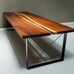 grote tafel Iroko, Doe-het-zelf en Verbouw, Hout en Planken, Ophalen, Gebruikt, 25 tot 50 mm, Plank