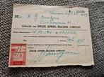 Singer Naaimachine Kwitantie 1949, Ophalen of Verzenden, Gebruikt, Overige typen