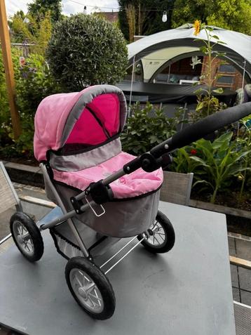 Poppenwagen Trendy - Grijs en roze kinderwagen Z.G.A.N. beschikbaar voor biedingen