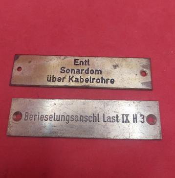 Duitse WO2 Kriegsmarine identificatieplaatjes boot/schip beschikbaar voor biedingen