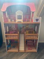 Houten Poppenhuis met Meubels, Kinderen en Baby's, Speelgoed | Poppenhuizen, Ophalen of Verzenden, Gebruikt, Poppenhuis