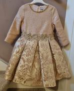 Prachtige feestjurk maat 116 goud / zalm, Kinderen en Baby's, Kinderkleding | Maat 116, Ophalen of Verzenden, Gebruikt, Meisje