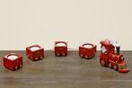 Mooi Kerst Treintje met Kerstman en theelichthouder, rood, Diversen, Kerst, Ophalen of Verzenden, Nieuw