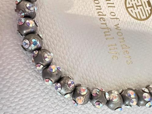 Rodrigo Otazu design ketting necklace Swarovski 43 cm, Sieraden, Tassen en Uiterlijk, Kettingen, Gebruikt, Steen of Mineraal, Zilver