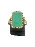 Vintage gouden ring met chrysopraas. Mt 17,5, Verzenden, Goud, Ring, Met edelsteen