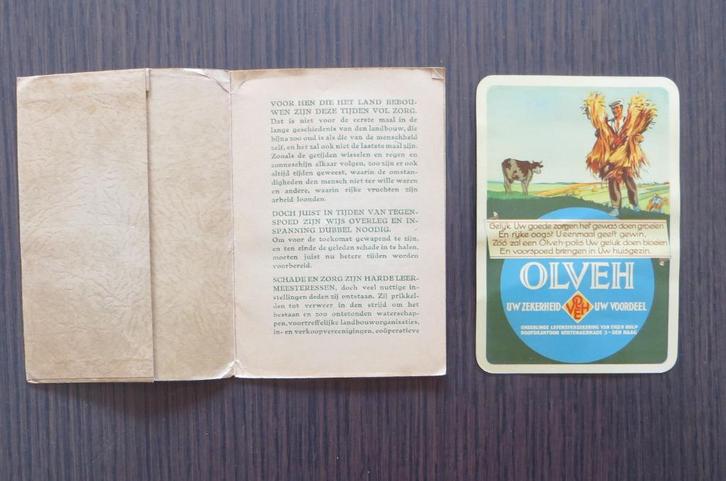 OLVEH reclame met metalen bemestingsveelhoek - circa 1932, Verzamelen, Merken en Reclamevoorwerpen, Gebruikt, Overige typen, Ophalen of Verzenden