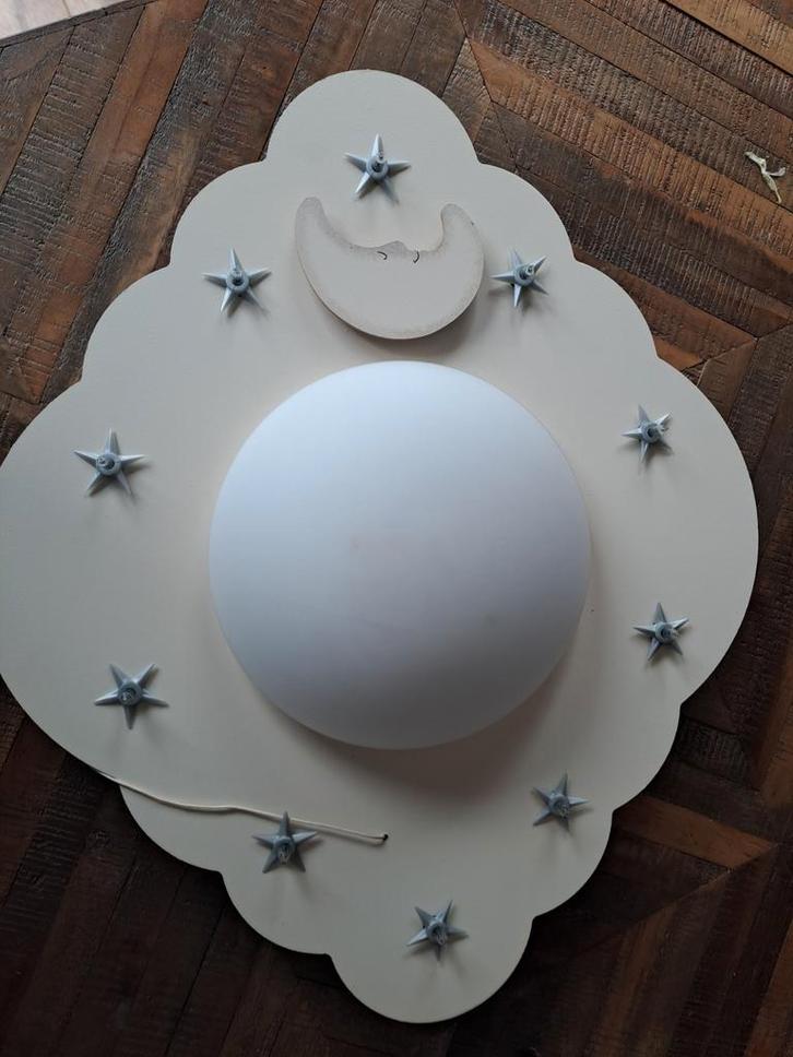 Schattige Wolkenlamp met Sterren, Huis en Inrichting, Lampen | Plafondlampen, Gebruikt, Hout, Kunststof, Ophalen of Verzenden