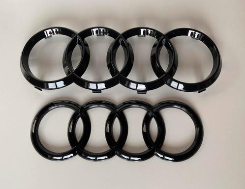 Audi Ringen embleem voorkant / achterkant glossy black, Auto-onderdelen, Carrosserie en Plaatwerk, Spatbord, Audi, Voor, Achter