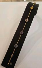 9 karaats gouden schakel armband bezet met Edelstenen, Ophalen of Verzenden, Nieuw, Goud, Goud