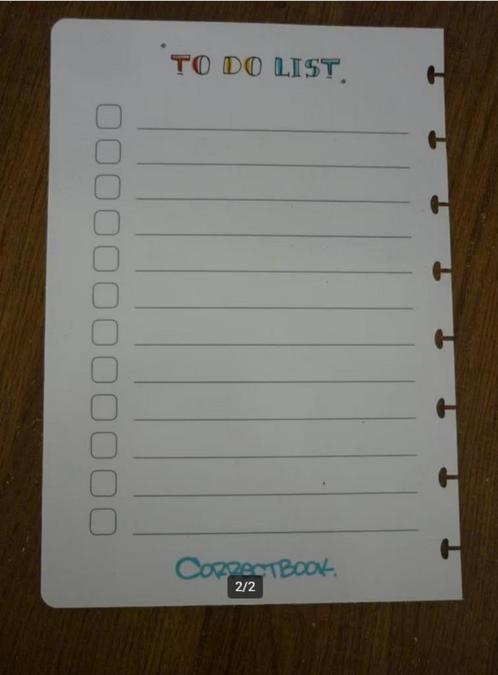 TO DO Pagina - Correctbook / todo lijst / bladzijde, Diversen, Schrijfwaren, Zo goed als nieuw, Ophalen of Verzenden
