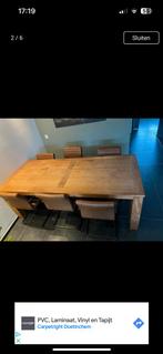 Keuken tafel met 6 nette stoelen, Ophalen, Zo goed als nieuw, 4 tot 6 stoelen