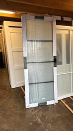 Opdek steellook deur 88x231.5 cm linkshang melkglas nr 250, Ophalen, 80 tot 100 cm, 215 cm of meer, Binnendeur