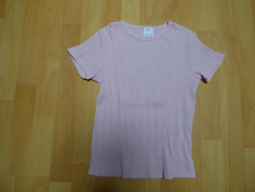Lichtroze rib t-shirt van ZARA, maat 140 NIEUWSTAAT!  beschikbaar voor biedingen
