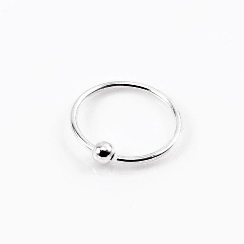 S925 Sterling Zilver Neusring Piercing met Vaste Ball, Sieraden, Tassen en Uiterlijk, Piercings, Nieuw, Neuspiercing, Zilver, Verzenden