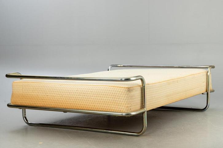 Vintage Kromvik Chromen bed, Knut Hagberg, jaren 80 IKEA, Antiek en Kunst, Antiek | Meubels | Bedden, Ophalen of Verzenden