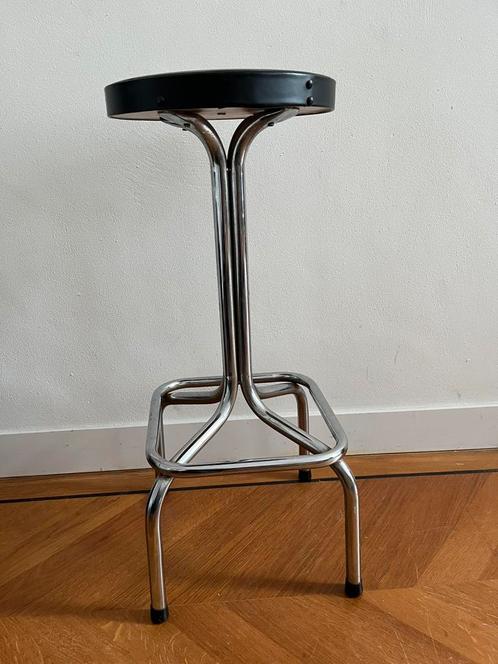 Chrome barkruk van gispen, Huis en Inrichting, Barkrukken, Zo goed als nieuw, 60 tot 90 cm, 1 kruk, Ophalen of Verzenden
