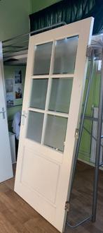 Sierlijke witte binnendeur met matglas, Ophalen, Gebruikt