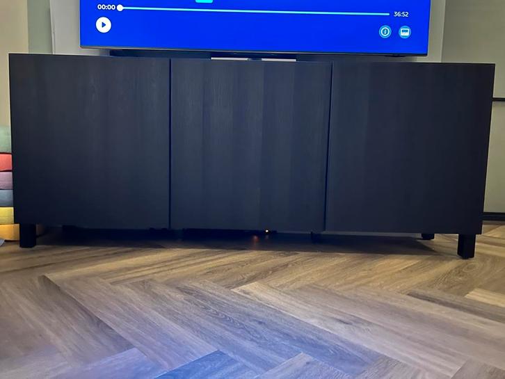 Besta IKEA kast/tvmeubel zwart, Huis en Inrichting, Kasten | Dressoirs, Zo goed als nieuw, 150 tot 200 cm, 25 tot 50 cm, Ophalen