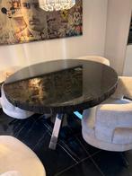 Elegante ronde eettafel met houten blad, Huis en Inrichting, Tafels | Eettafels, 100 tot 150 cm, Rond, Ophalen of Verzenden, Vier personen