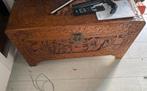 Houten dekenkist met snijwerk, Antiek en Kunst, Ophalen
