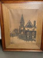 Cornelis Brandenburg – ets Oude kerk Amsterdam in de sneeuw, Ophalen