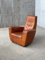 Vintage gerard van den berg longa fauteuil cognac leer 1980, Ophalen, Gebruikt, Aalsmeer, Redesign vintage
