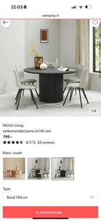 Ronde Eettafel zwart, Huis en Inrichting, Tafels | Eettafels, Ophalen, Rond, Zo goed als nieuw, Vijf personen of meer