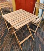 4x Bistro bistroset tuinset hardhout tafel + 2 stoelen kusse, Tuin en Terras, Tuinset, Hardhout, Gebruikt, 2 zitplaatsen