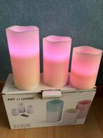Ledkaarsen Set van 3 - Art of Living, Huis en Inrichting, Kunststof, Wit, Ophalen of Verzenden, Zo goed als nieuw