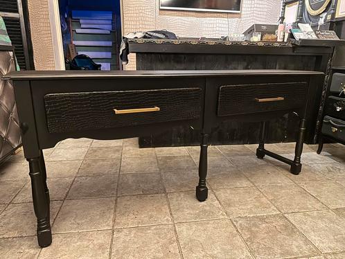 Zwarte dressoir/bijzettafel croco, Huis en Inrichting, Kasten | Dressoirs, Zo goed als nieuw, 25 tot 50 cm, Ophalen