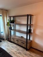 Mooie stelling/boekenkast, Huis en Inrichting, Kasten | Boekenkasten, Ophalen, Met deur(en), 150 tot 200 cm, Teakhout